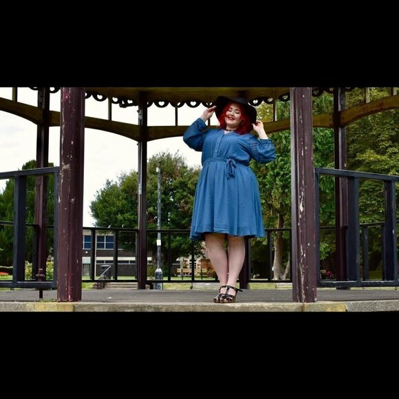 Lindy Bop Women's Size US 16 / UK 20 Fit & Flare "Ivory" Dress Belted Textured - Picture 9 of 9